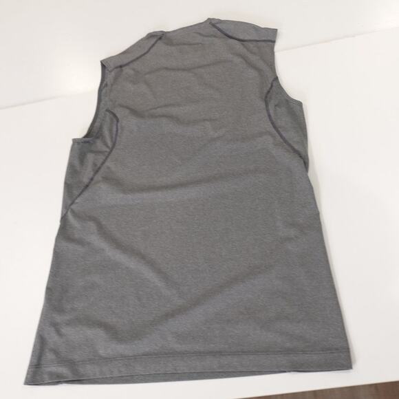 Nike Pro Combat Fitted Gray Heather Sleeveless Vent Activewear Shirt - Picture 4 of 5